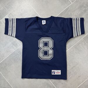 Vintage Troy Aikman #8 Dallas Cowboys Logo 7 Jersey Youth Medium USA